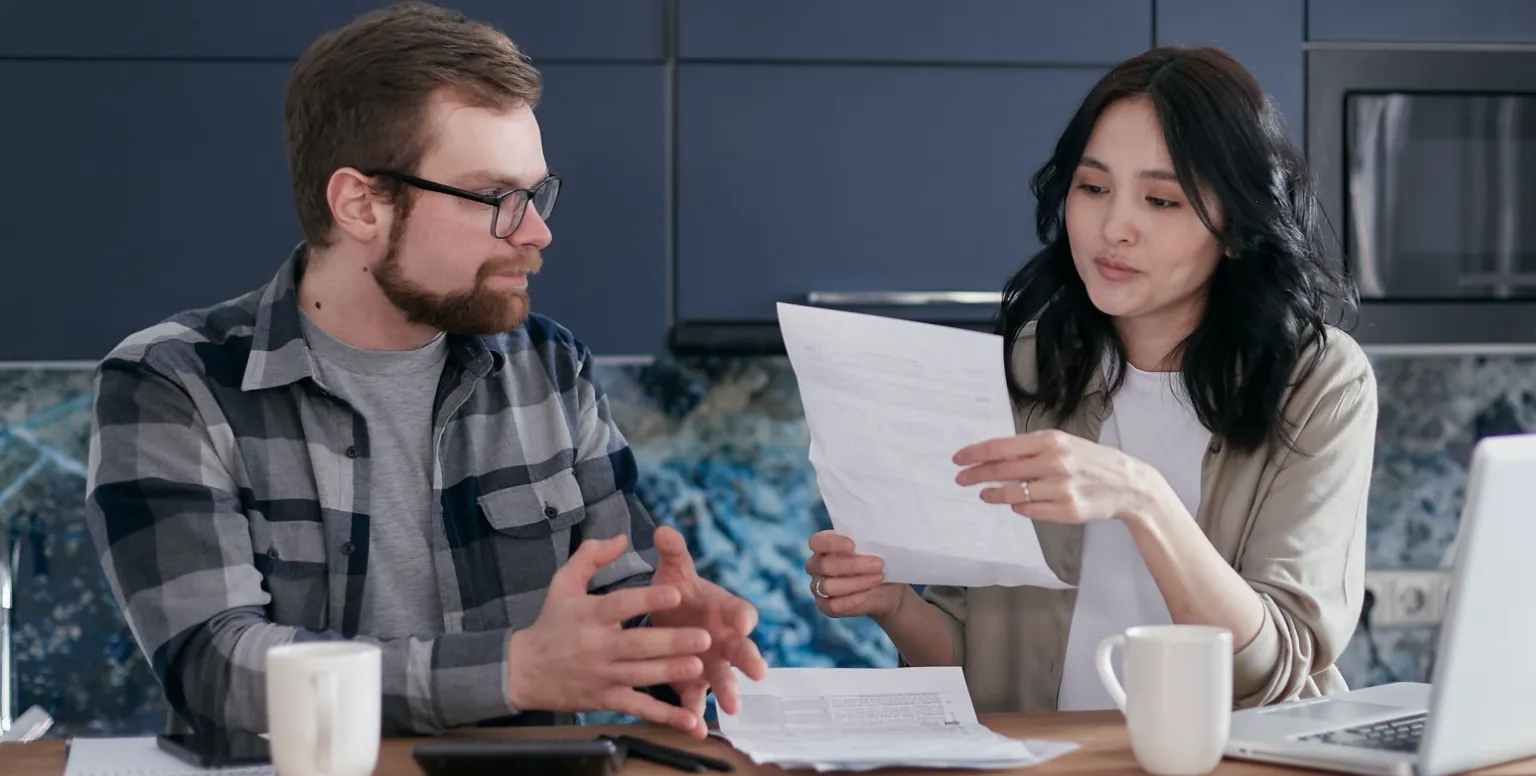 Couple discussing finances